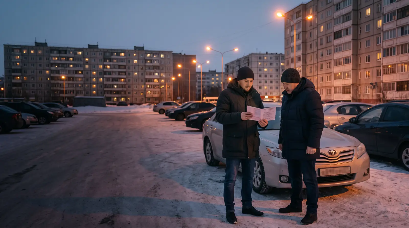 Оценщик сверяет ПТС автомобиля по базам на смартфоне вместе с владельцем